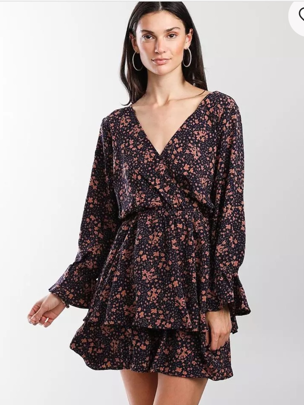 Women’s Sadie & Sage Floral Long Sleeve Surplice Dress